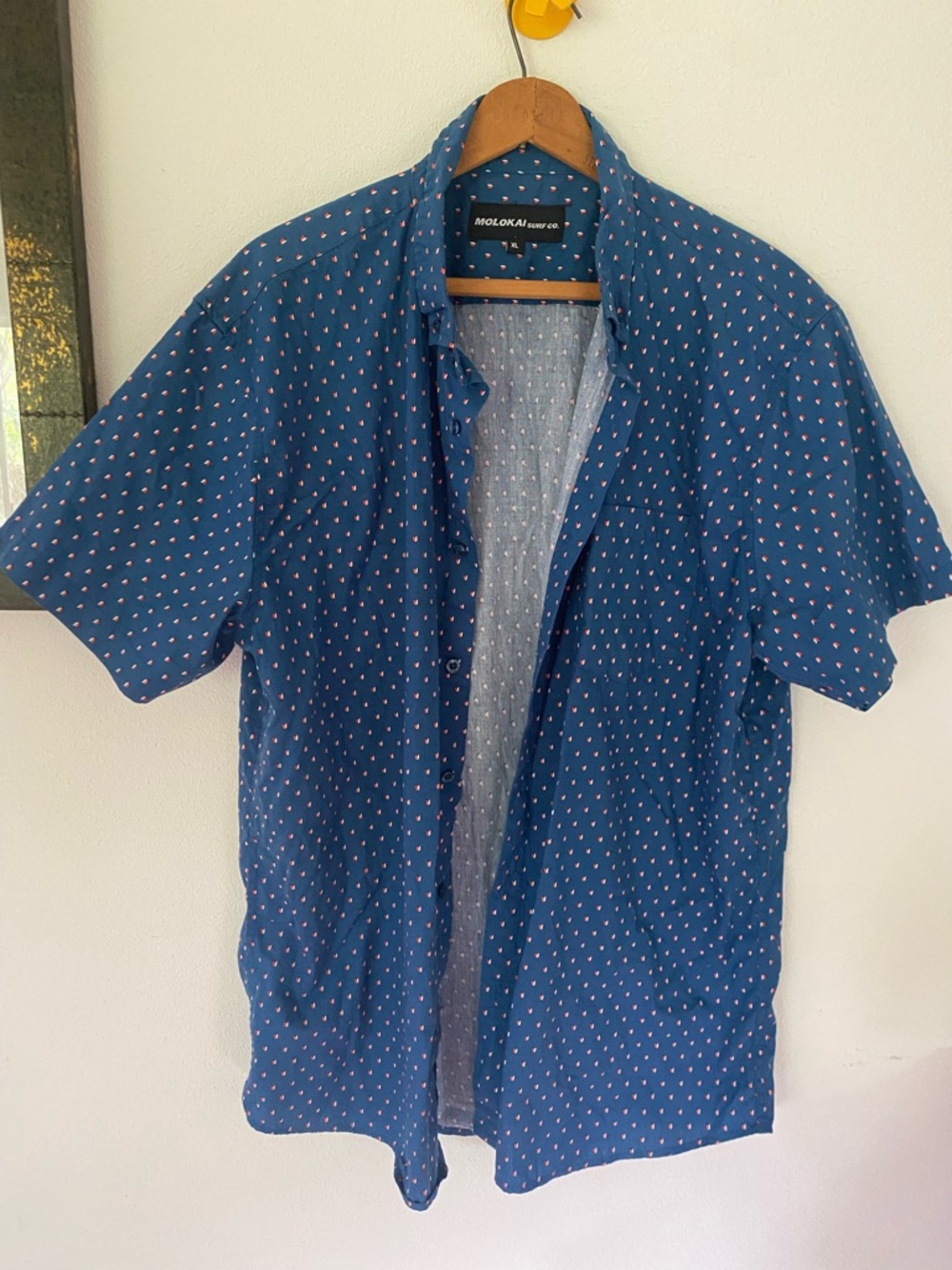 Molokai Short-Sleeve Navy Printed Button-Up Shirt